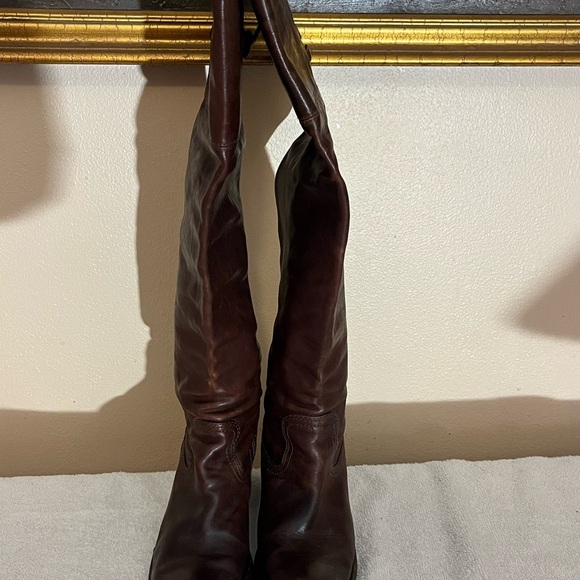 Frye Lucinde Brown Tall Boots Sz 7 - Picture 3 of 10